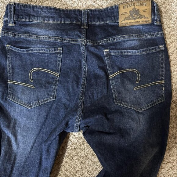 Spykar Jeans Mens 34x30 Blue Super Skinny Low Waist Stretch Denim Tight Leg - Picture 7 of 12